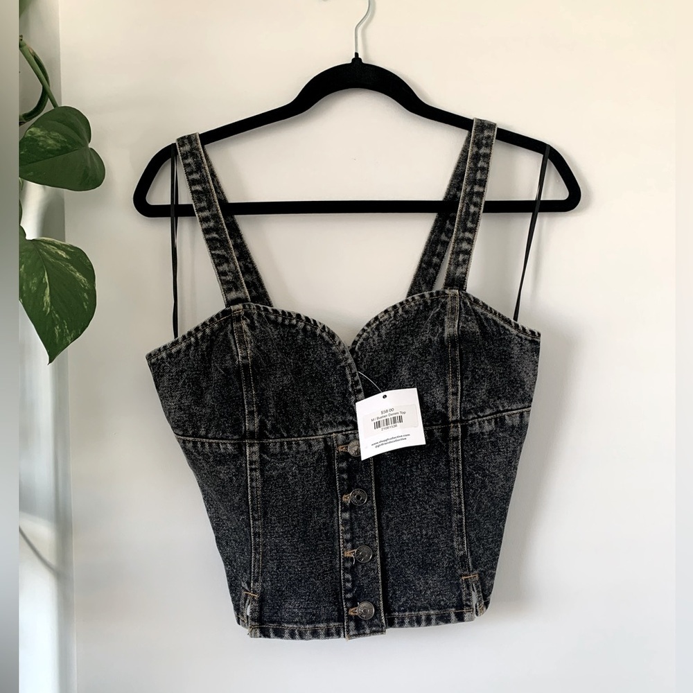 Bluivy NWT’S Black washed Denim Tank Top SZ: US M